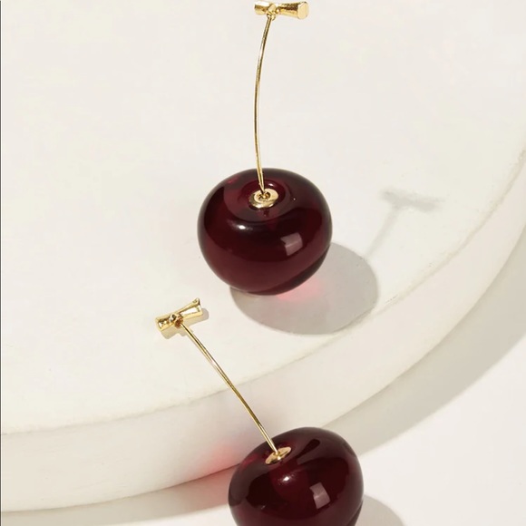 Cherry drop earrings - Picture 2 of 5